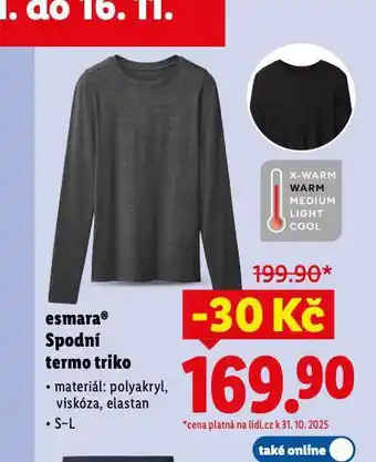 Lidl Spodní termo triko nabídka
