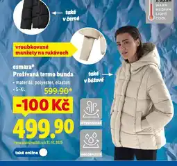 Lidl Prošívaná termo bunda nabídka