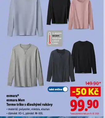 Lidl Termo triko s dlouhými rukávy nabídka