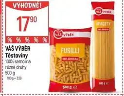 Globus VÁŠ VÝBĚR Těstoviny nabídka