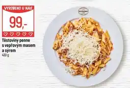 Globus Těstoviny penne s vepřovým masem a sýrem nabídka