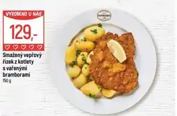 Globus Smažený vepřový řízek z kotlety s vařenými bramborami nabídka