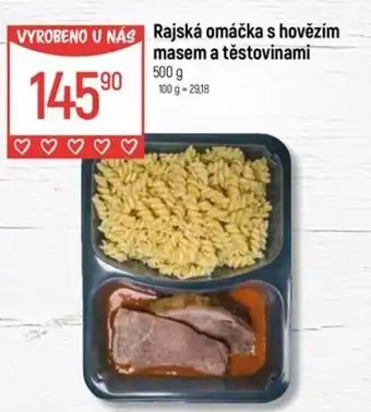Globus Rajská omáčka s hovězím masem a těstovinami nabídka