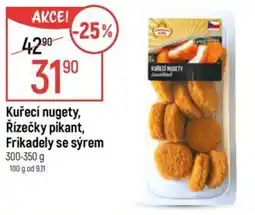 Globus Kuřecí nugety, Řízečky pikant, Frikadely se sýrem nabídka