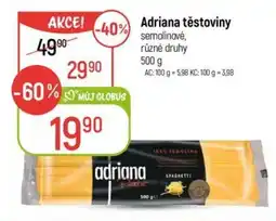 Globus Adriana těstoviny nabídka