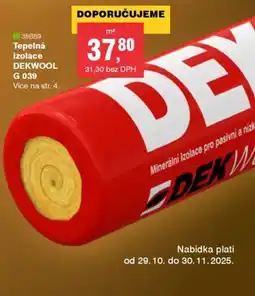 DEK Tepelná izolace dekwool g 039 nabídka