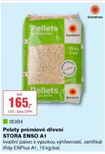 DEK Stora Enso Pelety prémiové dřevní STORA ENSO A1 nabídka