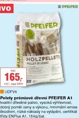 DEK PFEIFER Pelety prémiové dřevní PFEIFER A1 nabídka