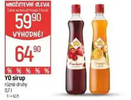 Globus YO sirup nabídka