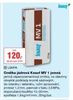 DEK Omítka jádrová knauf mv 1 jemná nabídka