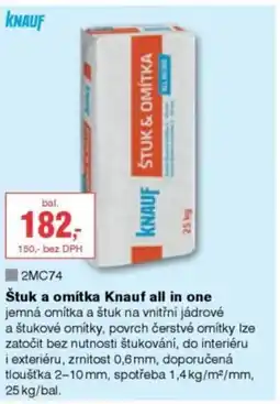 DEK KNAUF Štuk a omítka Knauf all in one nabídka