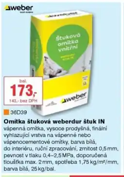 DEK Weber Omítka štuková weberdur štuk IN nabídka