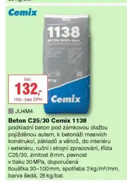 DEK Cemix Beton C25/30 Cemix 1138 nabídka