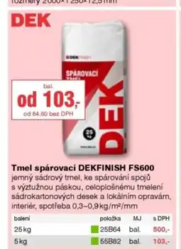 DEK Tmel spárovací DEKFINISH FS600 nabídka