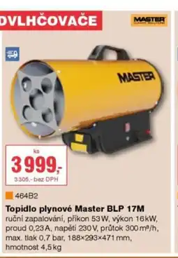 DEK MASTER Topidlo plynové Master BLP 17M nabídka