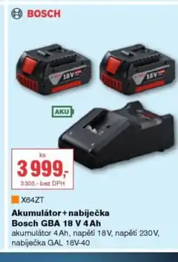 DEK BOSCH X64ZT Akumulátor + nabíječka Bosch GBA 18 V 4Ah nabídka