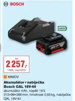 DEK X9WDV B Akumulátor + nabíječka Bosch GAL 18V-40 OSCH nabídka