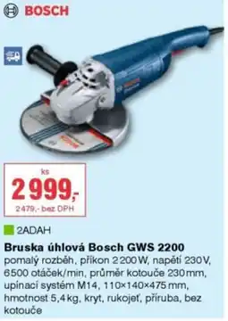 DEK BOSCH Bruska úhlová Bosch GWS 2200 nabídka
