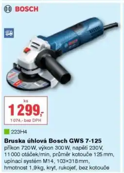 DEK BOSCH Bruska úhlová Bosch GWS 7-125 nabídka