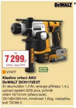 DEK DEWALT V74FF Kladivo vrtací AKU DeWALT DCH172E2T nabídka