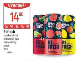 Globus Refresh nealkoholické ochucené pivo nabídka