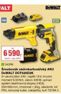 DEK Šroubovák sádrokartonářský AKU DeWALT DCF620D2K nabídka