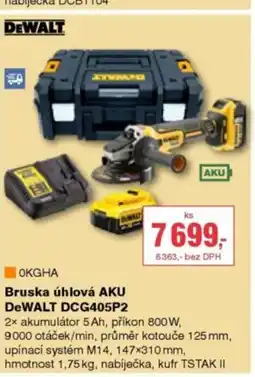DEK DEWALT Bruska úhlová AKU DeWALT DCG405P2 nabídka
