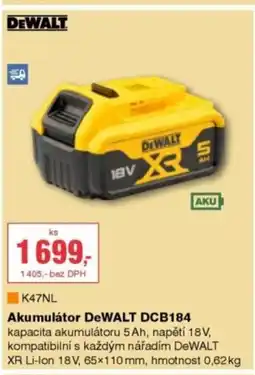 DEK DEWALT Akumulátor DeWALT DCB184 nabídka