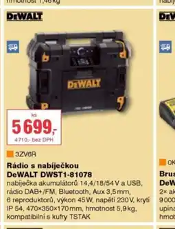 DEK Dewalt. rádio s nabíječkou dewalt dwst1-81078 nabídka