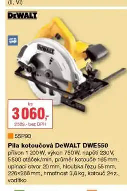 DEK DEWALT Pila kotoučová DeWALT DWE550 nabídka