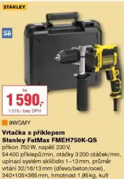 DEK Stanley 9wgmy vrtačka s příklepem stanley fatmax fmeh750k-qs nabídka