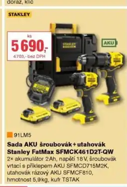 DEK Stanley sada aku šroubovák+utahovák stanley fatmax sfmck461d2t-qw nabídka