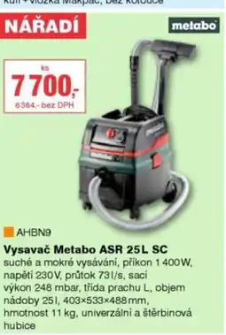 DEK Metabo ahbn9 vysavač metabo asr sc nabídka