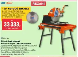 DEK ŘEZÁNÍ Pila stolová bloková Norton Clipper CM 42 Compact nabídka