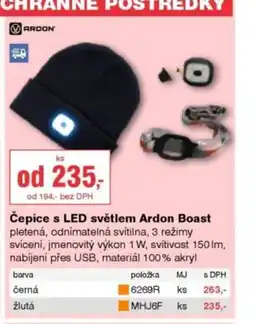 DEK Čepice s LED světlem Ardon Boast nabídka