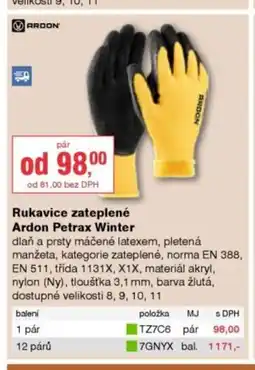DEK Rukavice zateplené Ardon Petrax Winter nabídka