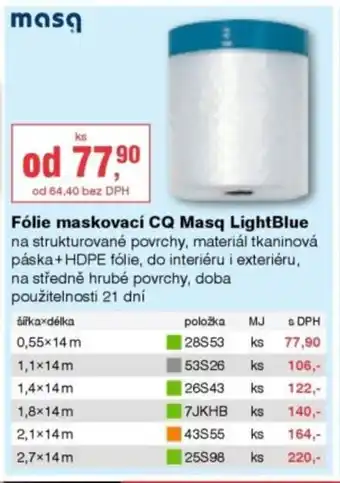 DEK Fólie maskovací CQ Masq LightBlue nabídka