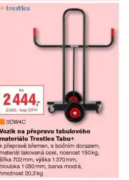 DEK Trestles odw4c vozík na přepravu tabulového materiálu trestles tabu+ nabídka