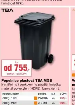 DEK TBA Popelnice plastová TBA MGB nabídka