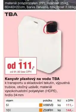 DEK Kanystr plastový na vodu TBA nabídka