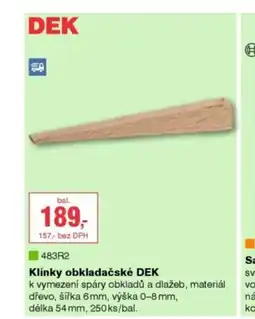 DEK DEK Klínky obkladačské DEK nabídka
