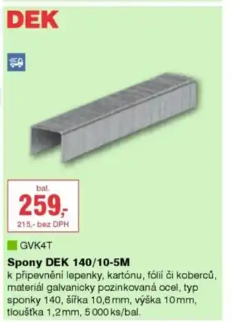 DEK Dek gvk4t spony dek 140/10-5m nabídka