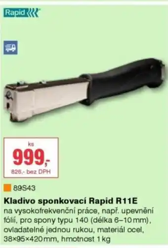 DEK Kladivo sponkovací Rapid R11E nabídka