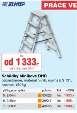 DEK ELKOP Schůdky hliníkové DHR nabídka