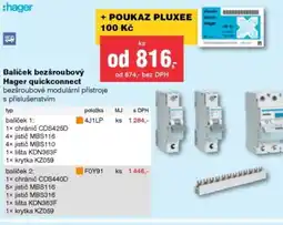 DEK Balíček bezšroubový Hager quickconnect nabídka