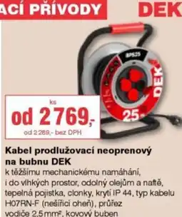 DEK DEK Kabel prodlužovací neoprenový na bubnu DEK nabídka