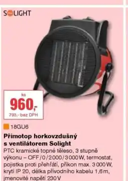 DEK SOLIGHT Přímotop horkovzdušný s ventilátorem Solight nabídka