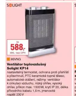 DEK Solight ventilátor teplovzdušný solight kp14 nabídka