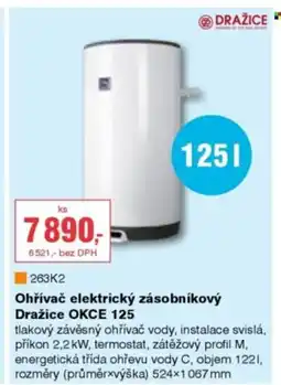 DEK DRAŽICE Ohřívač elektrický zásobníkový Dražice OKCE 125 nabídka