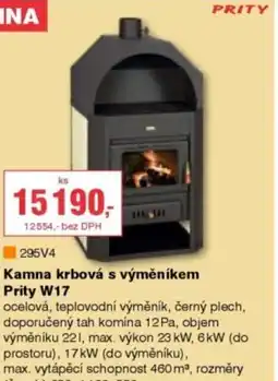 DEK PRITY Kamna krbová s výměníkem Prity W17 nabídka
